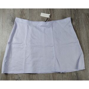 NWT Anthropologie Tilda Mini Slip Skirt Linen Blend Lavender XL